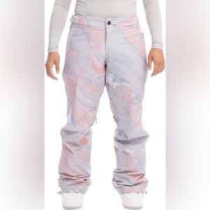 Chloe Kim x Roxy 2023 collection grey marble size medium NWT ski/snow pants!
